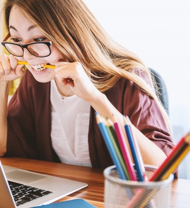 laptop, woman, education